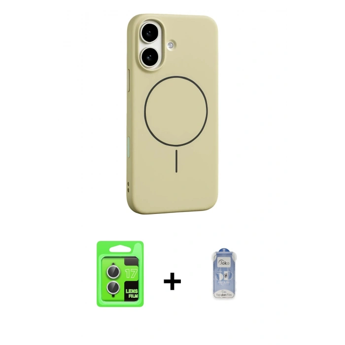 MARSİLYAN™- iPhone 17 Kılıf Yankı Form Serisi - Siyah Joko Magic 5D Cam + Raze Metal Kamera Lens - GS