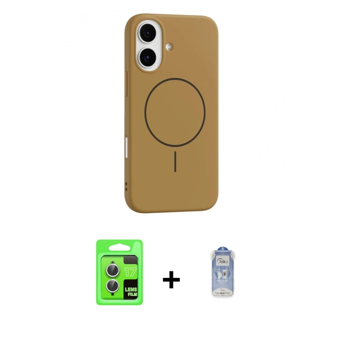 MARSİLYAN™- iPhone 17 Kılıf Yankı Form Serisi - Siyah Joko Magic 5D Cam + Raze Metal Kamera Lens - GS