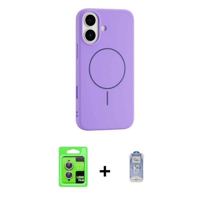 MARSİLYAN™- iPhone 17 Kılıf Yankı Form Serisi - Siyah Joko Magic 5D Cam + Raze Metal Kamera Lens - GS