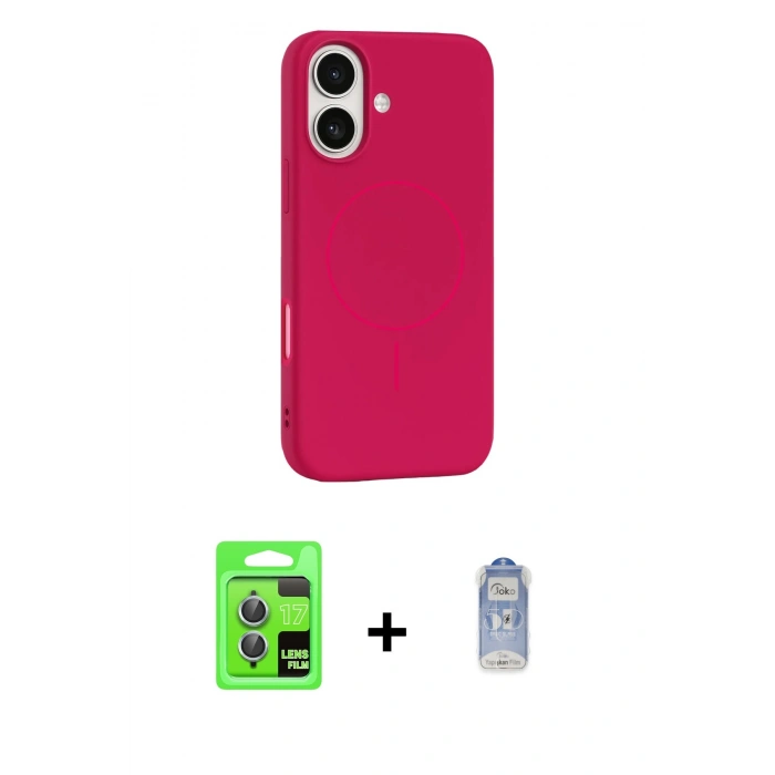 MARSİLYAN™- iPhone 17 Kılıf Yankı Form Serisi - Siyah Joko Magic 5D Cam + Raze Metal Kamera Lens - AKMI