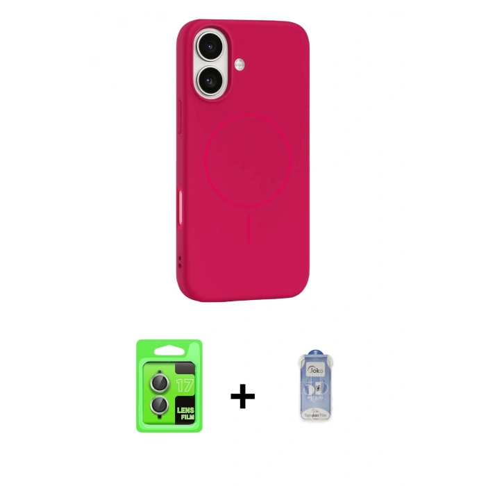 MARSİLYAN™- iPhone 17 Kılıf Yankı Form Serisi - Siyah Joko Magic 5D Cam + Raze Metal Kamera Lens - AKYL