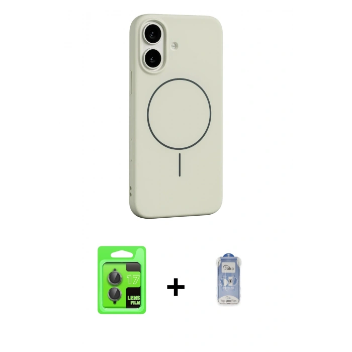 MARSİLYAN™- iPhone 17 Kılıf Yankı Form Serisi - Siyah Joko Magic 5D Cam + Raze Metal Kamera Lens - GI