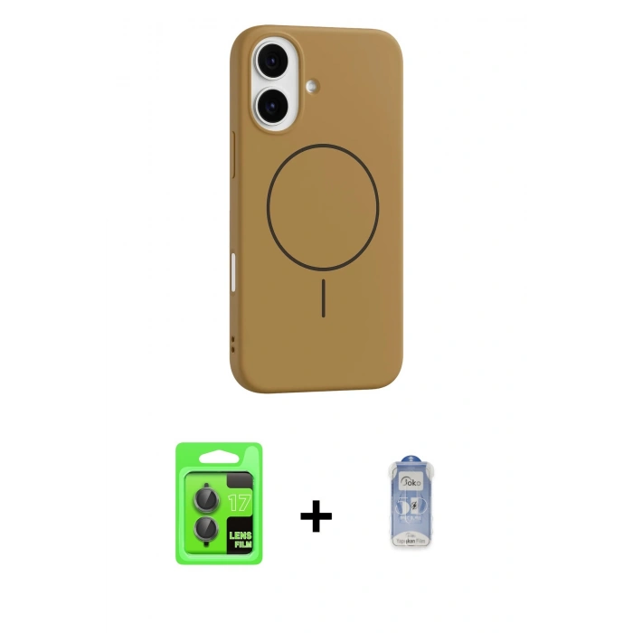 MARSİLYAN™- iPhone 17 Kılıf Yankı Form Serisi - Siyah Joko Magic 5D Cam + Raze Metal Kamera Lens - GI
