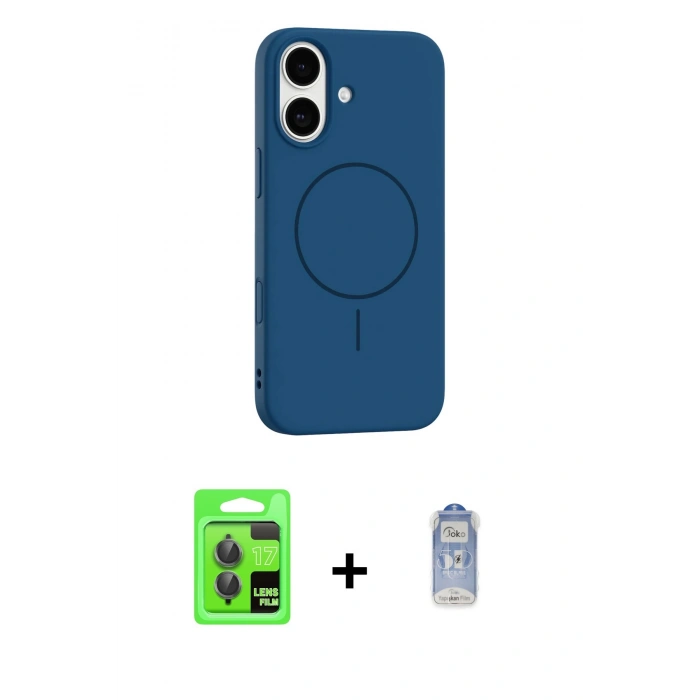 MARSİLYAN™- iPhone 17 Kılıf Yankı Form Serisi - Siyah Joko Magic 5D Cam + Raze Metal Kamera Lens - GI