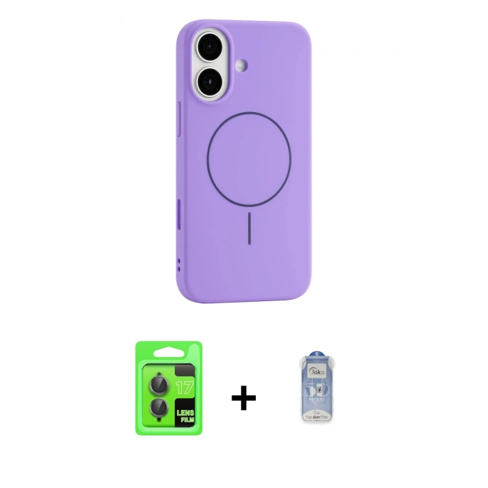 MARSİLYAN™- iPhone 17 Kılıf Yankı Form Serisi - Siyah Joko Magic 5D Cam + Raze Metal Kamera Lens - GI