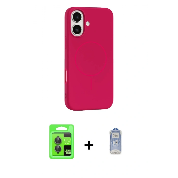 MARSİLYAN™- iPhone 17 Kılıf Yankı Form Serisi - Siyah Joko Magic 5D Cam + Raze Metal Kamera Lens - GI