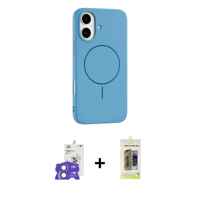 MARSİLYAN™- iPhone 17 Kılıf Yankı Form Serisi - Siyah Joko Magic 5D Hayalet Cam + Bilvis Titan Kamera Lens - AKMI