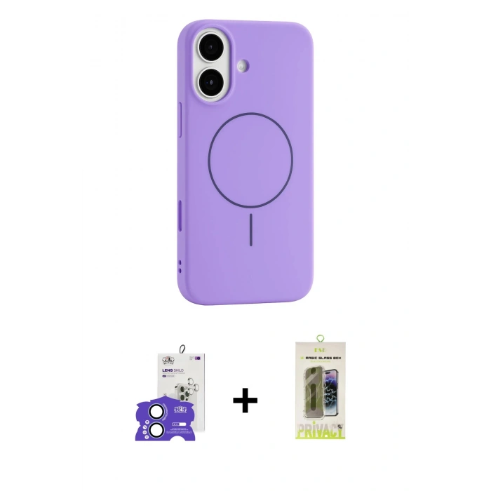 MARSİLYAN™- iPhone 17 Kılıf Yankı Form Serisi - Siyah Joko Magic 5D Hayalet Cam + Bilvis Titan Kamera Lens - AKMI