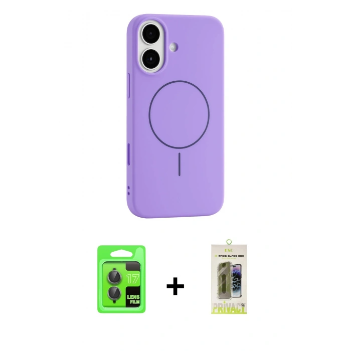 MARSİLYAN™- iPhone 17 Kılıf Yankı Form Serisi - Siyah Joko Magic 5D Hayalet Cam + Raze Metal Kamera Lens - GI
