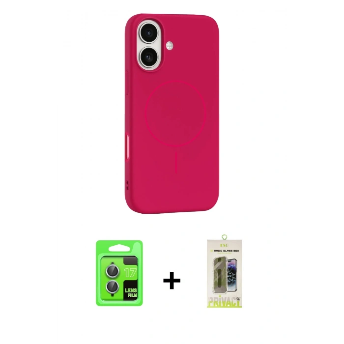 MARSİLYAN™- iPhone 17 Kılıf Yankı Form Serisi - Siyah Joko Magic 5D Hayalet Cam + Raze Metal Kamera Lens - AKMI