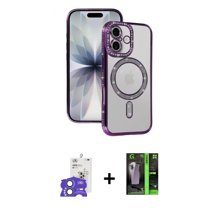MARSİLYAN™- iPhone 17 Kılıf Zirve Doku Prime - Siyah 360 Mat Full Body Arka Koruyucu + Bilvis Titan Kamera Lens - AKMI