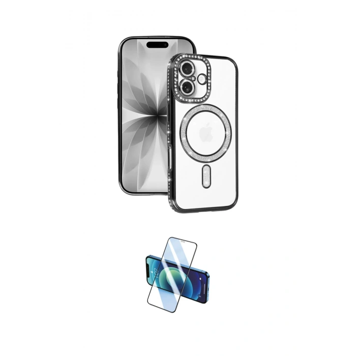 MARSİLYAN™- iPhone 17 Kılıf Zirve Doku Prime - Siyah 3D Antistatik Seramik Nano Ekran Koruyucu