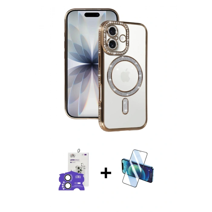 MARSİLYAN™- iPhone 17 Kılıf Zirve Doku Prime - Siyah 3D Antistatik Seramik Nano Ekran Koruyucu + Bilvis Titan Kamera Lens - AKYL