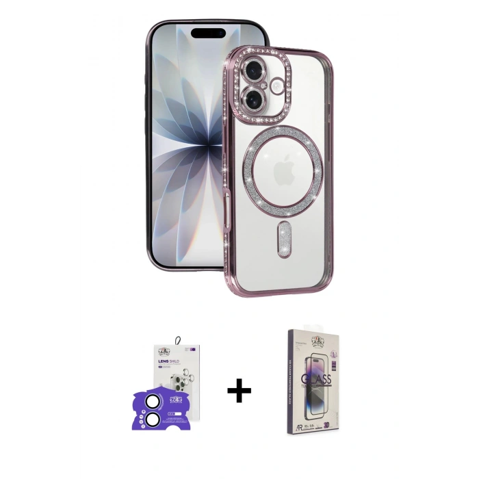 MARSİLYAN™- iPhone 17 Kılıf Zirve Doku Prime - Siyah Bilvis 3D Cam Ekran Koruyucu + Bilvis Titan Kamera Lens - AKMI