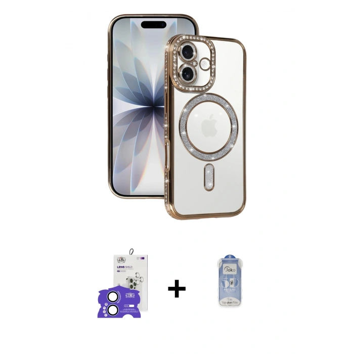 MARSİLYAN™- iPhone 17 Kılıf Zirve Doku Prime - Siyah Joko Magic 5D Cam + Bilvis Titan Kamera Lens - AKMI