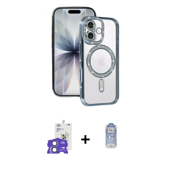 MARSİLYAN™- iPhone 17 Kılıf Zirve Doku Prime - Siyah Joko Magic 5D Cam + Bilvis Titan Kamera Lens - AKMI
