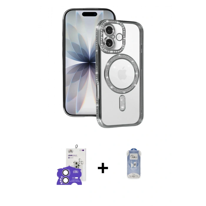 MARSİLYAN™- iPhone 17 Kılıf Zirve Doku Prime - Siyah Joko Magic 5D Cam + Bilvis Titan Kamera Lens - LA