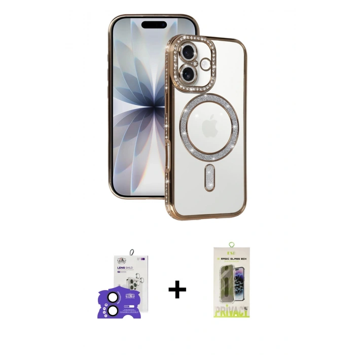 MARSİLYAN™- iPhone 17 Kılıf Zirve Doku Prime - Siyah Joko Magic 5D Hayalet Cam + Bilvis Titan Kamera Lens - SH