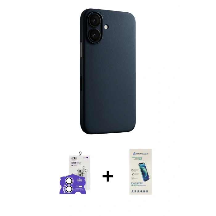 MARSİLYAN™- iPhone 17 Kılıf Zirve Modern Prime - Şeffaf Pasifik Cam Ekran Koruyucu + Bilvis Titan Kamera Lens - GS
