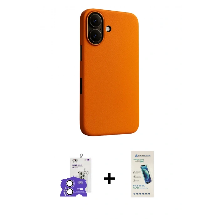 MARSİLYAN™- iPhone 17 Kılıf Zirve Modern Prime - Şeffaf Pasifik Cam Ekran Koruyucu + Bilvis Titan Kamera Lens - LA