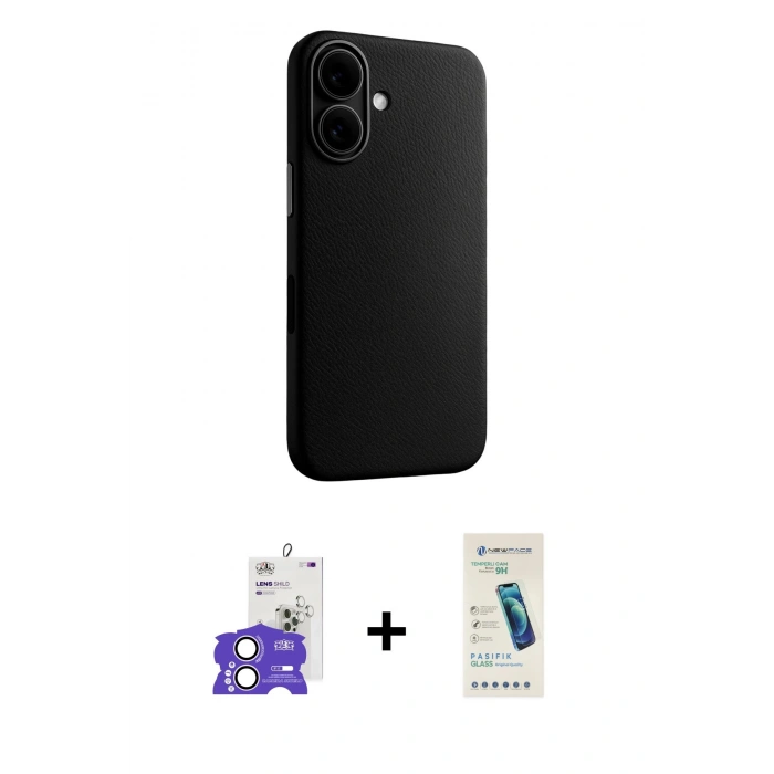 MARSİLYAN™- iPhone 17 Kılıf Zirve Modern Prime - Şeffaf Pasifik Cam Ekran Koruyucu + Bilvis Titan Kamera Lens - LA