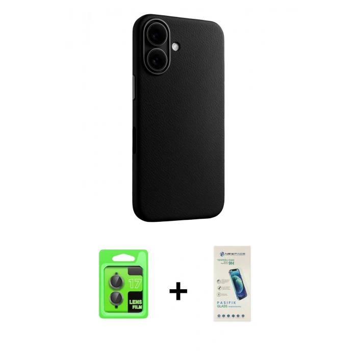 MARSİLYAN™- iPhone 17 Kılıf Zirve Modern Prime - Şeffaf Pasifik Cam Ekran Koruyucu + Raze Metal Kamera Lens - GI