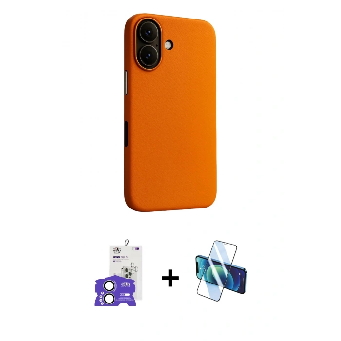 MARSİLYAN™- iPhone 17 Kılıf Zirve Modern Prime - Siyah 3D Antistatik Cam Ekran Koruyucu + Bilvis Titan Kamera Lens - AKYL