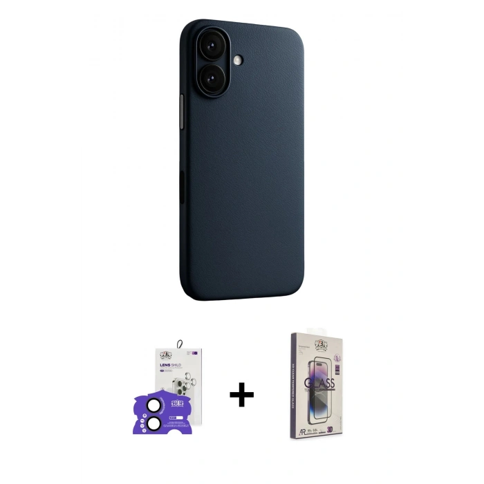 MARSİLYAN™- iPhone 17 Kılıf Zirve Modern Prime - Siyah Bilvis 3D Cam Ekran Koruyucu + Bilvis Titan Kamera Lens - SH