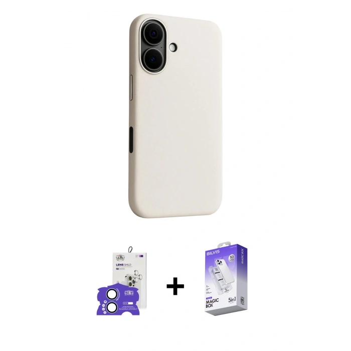 MARSİLYAN™- iPhone 17 Kılıf Zirve Modern Prime - Siyah Bilvis 5in1 3D Magic Cam Ekran Koruyucu + Bilvis Titan Kamera Lens - AKMI