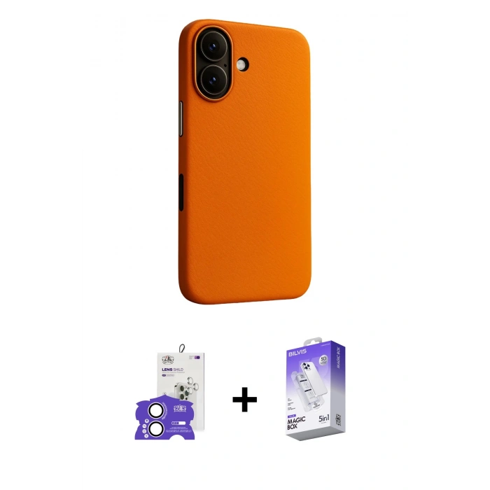 MARSİLYAN™- iPhone 17 Kılıf Zirve Modern Prime - Siyah Bilvis 5in1 3D Magic Cam Ekran Koruyucu + Bilvis Titan Kamera Lens - LA