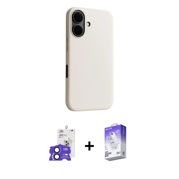 MARSİLYAN™- iPhone 17 Kılıf Zirve Modern Prime - Siyah Bilvis 5in1 3D Magic Cam Ekran Koruyucu + Bilvis Titan Kamera Lens - SH