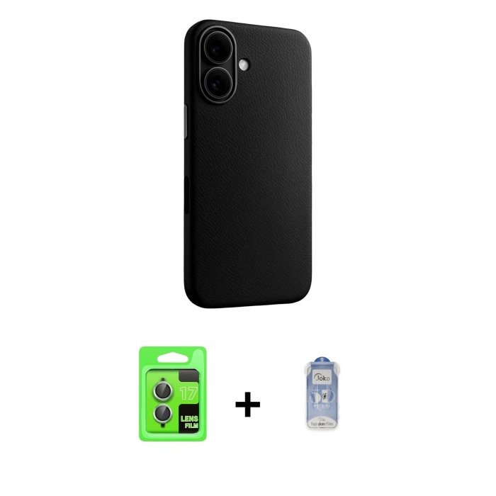 MARSİLYAN™- iPhone 17 Kılıf Zirve Modern Prime - Siyah Joko Magic 5D Cam + Raze Metal Kamera Lens - AKYL