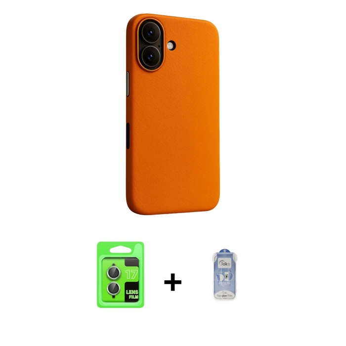 MARSİLYAN™- iPhone 17 Kılıf Zirve Modern Prime - Siyah Joko Magic 5D Cam + Raze Metal Kamera Lens - AKYL