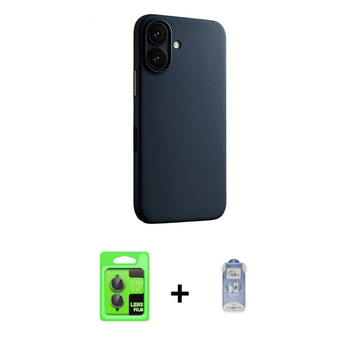 MARSİLYAN™- iPhone 17 Kılıf Zirve Modern Prime - Siyah Joko Magic 5D Cam + Raze Metal Kamera Lens - GI