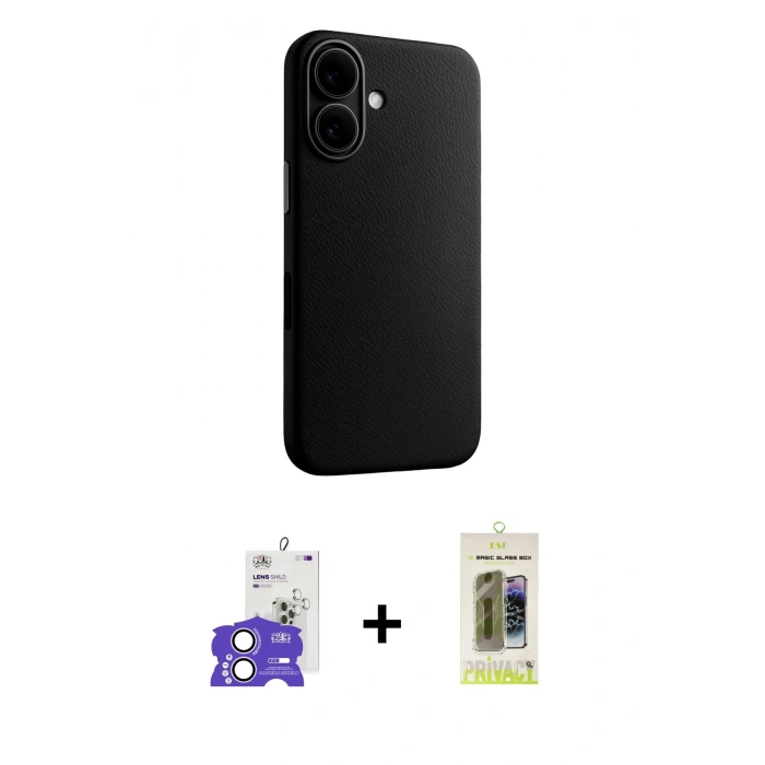 MARSİLYAN™- iPhone 17 Kılıf Zirve Modern Prime - Siyah Joko Magic 5D Hayalet Cam + Bilvis Titan Kamera Lens - LA