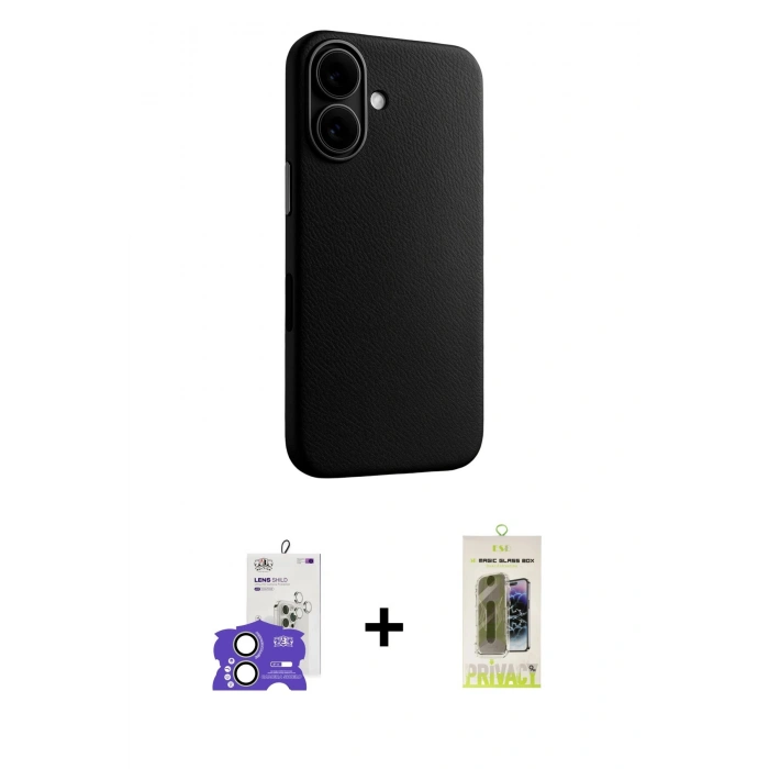 MARSİLYAN™- iPhone 17 Kılıf Zirve Modern Prime - Siyah Joko Magic 5D Hayalet Cam + Bilvis Titan Kamera Lens - AKYL