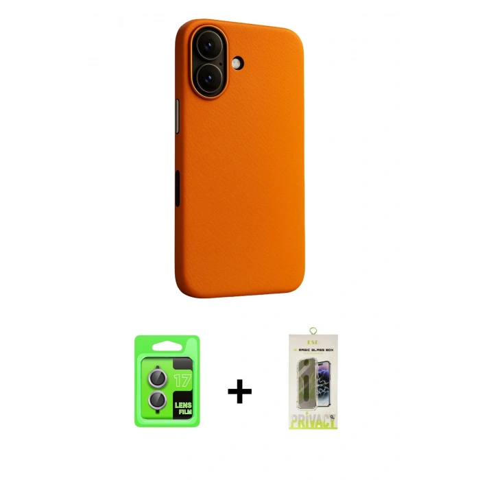 MARSİLYAN™- iPhone 17 Kılıf Zirve Modern Prime - Siyah Joko Magic 5D Hayalet Cam + Raze Metal Kamera Lens - AKMR