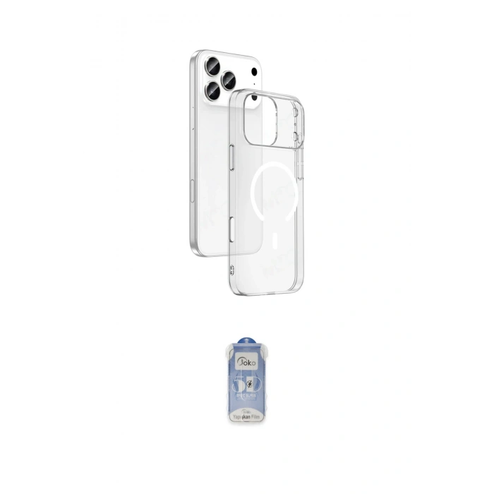 MARSİLYAN™- iPhone 17 Pro Kılıf Ahenk Minimal Serisi - Siyah Joko Magic 5D Cam