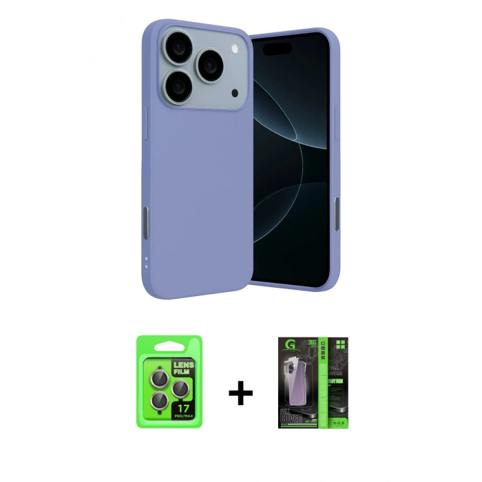 MARSİLYAN™- iPhone 17 Pro Kılıf Ahenk Serisi - Şeffaf 360 Full Body Arka Koruyucu + Raze Metal Kamera Lens - GI
