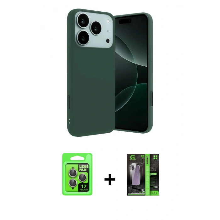 MARSİLYAN™- iPhone 17 Pro Kılıf Ahenk Serisi - Şeffaf 360 Full Body Arka Koruyucu + Raze Metal Kamera Lens - GI