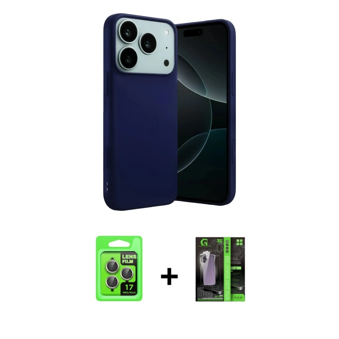 MARSİLYAN™- iPhone 17 Pro Kılıf Ahenk Serisi - Şeffaf 360 Full Body Arka Koruyucu + Raze Metal Kamera Lens - GI