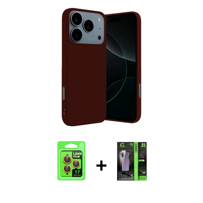 MARSİLYAN™- iPhone 17 Pro Kılıf Ahenk Serisi - Şeffaf 360 Full Body Arka Koruyucu + Raze Metal Kamera Lens - TU