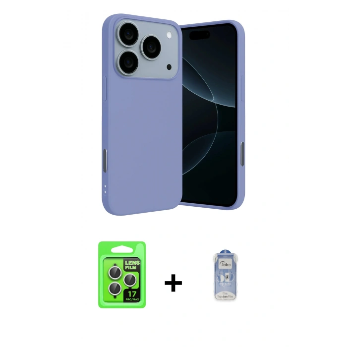 MARSİLYAN™- iPhone 17 Pro Kılıf Ahenk Serisi - Siyah Joko Magic 5D Cam + Raze Metal Kamera Lens - GS