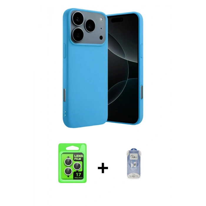 MARSİLYAN™- iPhone 17 Pro Kılıf Ahenk Serisi - Siyah Joko Magic 5D Cam + Raze Metal Kamera Lens - GS