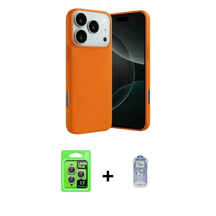 MARSİLYAN™- iPhone 17 Pro Kılıf Ahenk Serisi - Siyah Joko Magic 5D Cam + Raze Metal Kamera Lens - GS