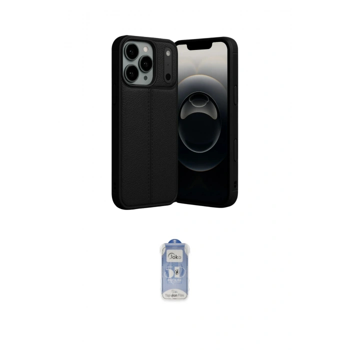MARSİLYAN™- iPhone 17 Pro Kılıf Doruk Klasik Özel Seri - Siyah Joko Magic 5D Cam