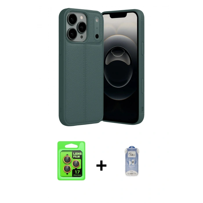 MARSİLYAN™- iPhone 17 Pro Kılıf Doruk Klasik Özel Seri - Siyah Joko Magic 5D Cam + Raze Metal Kamera Lens - TU