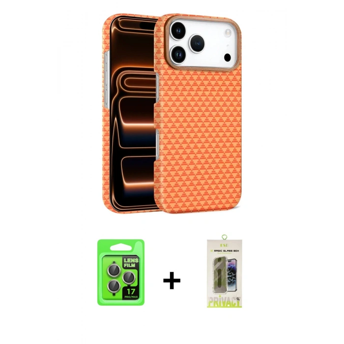 MARSİLYAN™- iPhone 17 Pro Kılıf Doruk Serisi - Siyah Joko Magic 5D Hayalet Cam + Raze Metal Kamera Lens - GI