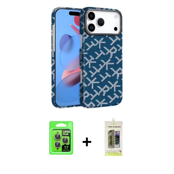 MARSİLYAN™- iPhone 17 Pro Kılıf Doruk Serisi - Siyah Joko Magic 5D Hayalet Cam + Raze Metal Kamera Lens - GI
