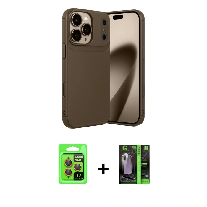 MARSİLYAN™- iPhone 17 Pro Kılıf Eksen Form Prime - Şeffaf 360 Full Body Arka Koruyucu + Raze Metal Kamera Lens - TU